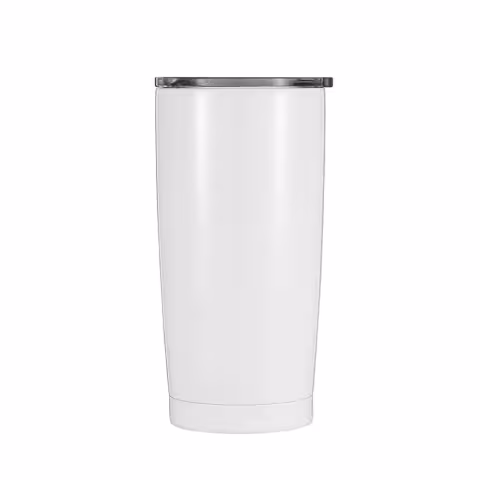 White Tumbler with Stainless Steel Lid